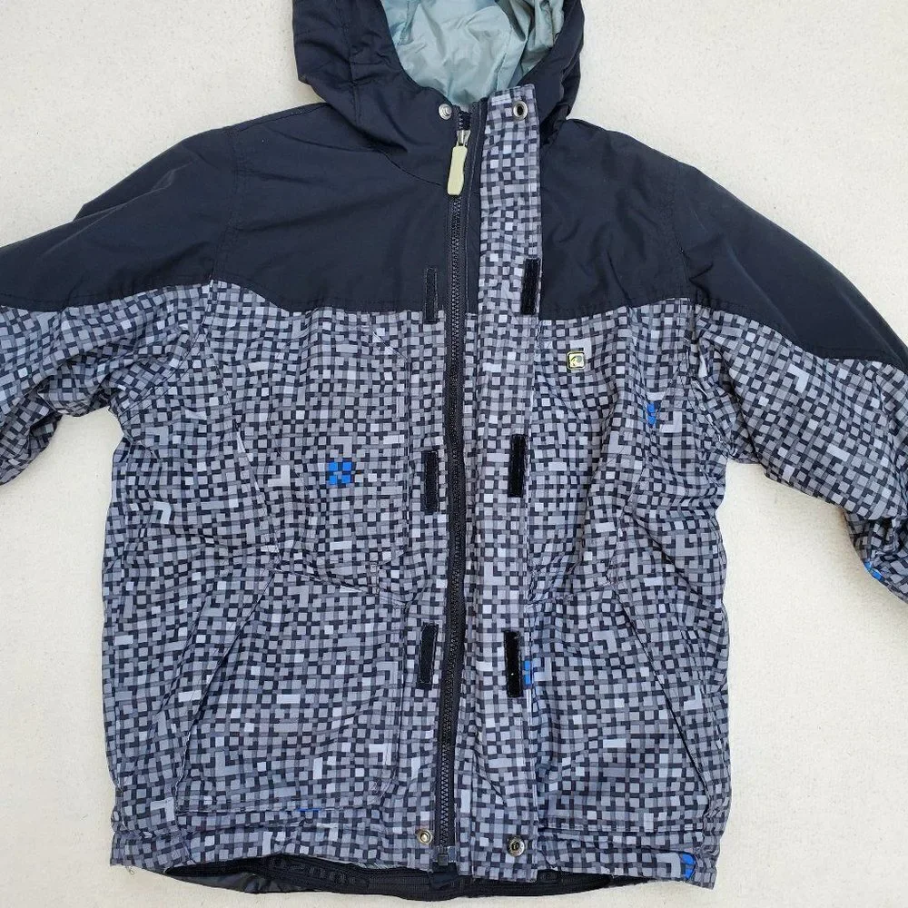 Ripzone Black and Gray Hooded Snow Jacket